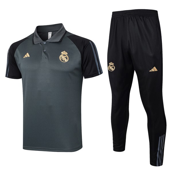 Polo Real Madrid Conjunto Completo 2024 2025 Gris